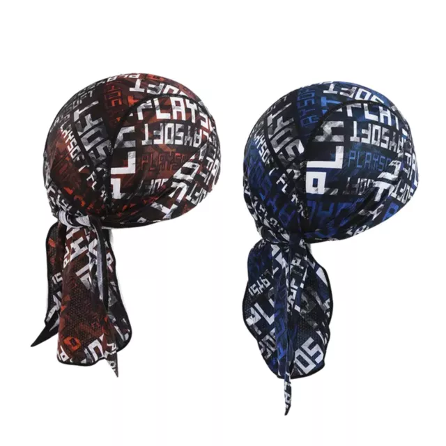 Skull Caps for Men Cycling Biker Bandana Scarf Durag Head Tie Down Band Red Blue