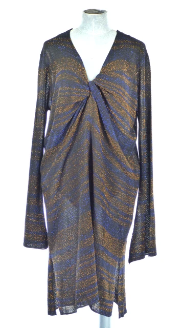 ZARA DRESS LUREX Metallic Knit Party Front Knot Long Flared Sleeve Size S  BNWT 14.99 - PicClick UK