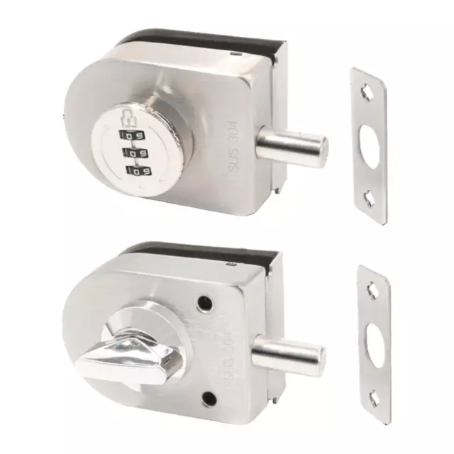 Frameless Glass Door Lock Gate Latch Fits 10-12mm Thickness Glass Bolt Ground