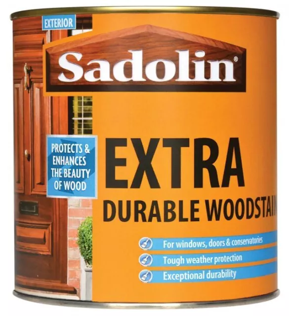 Ébano mancha de madera extra duradera Sadolin 1ltr 5028542