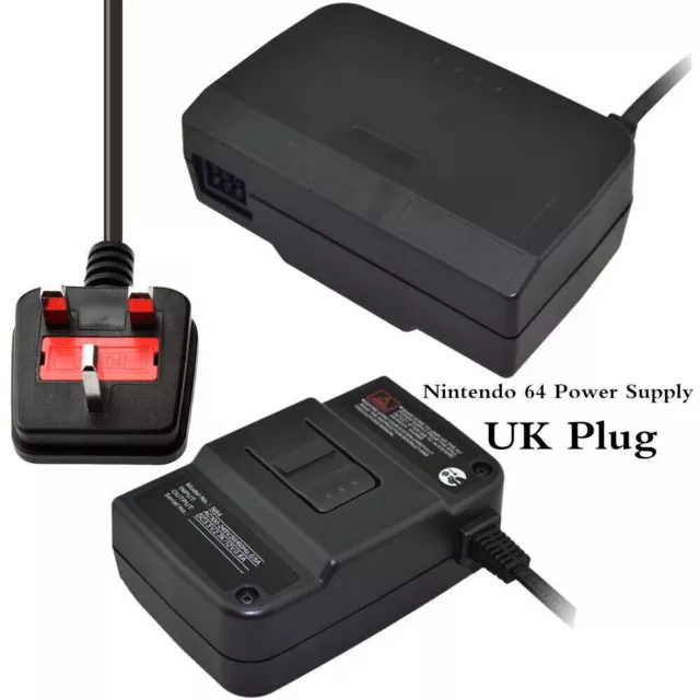 BRAND NEW N64 Power Supply Adapter Nintendo N64 AC Power Cord UK Plug PSU Mains