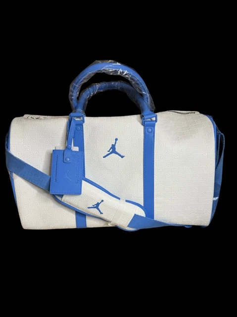JORDAN MONOGRAM DUFFLE Bag Ice Blue & White and jordan jesey