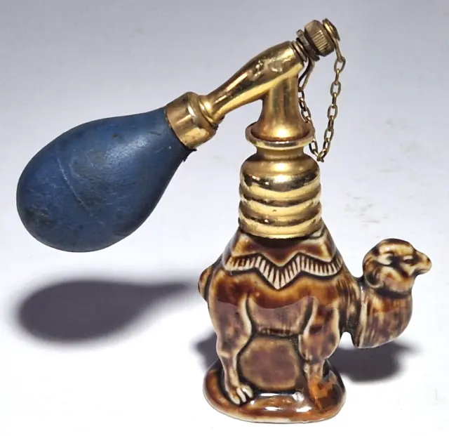 Vintage German Figural Ceramic Perfume Scent Bottle - Camel - Atomiser Spray