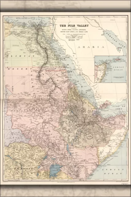 Poster, Many Sizes; Map Of Nile River Valley Egypt, Nubia Uganda 1910