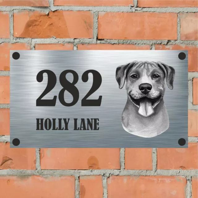 American Pit Bull Aluminium House Sign Personalised -House Name/No & Street Name