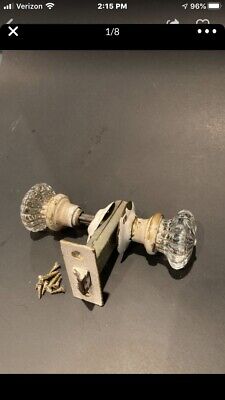 Antique Crystal Glass Brass door knob