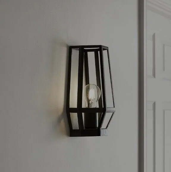 Modern Industrial Caged Geometric Wall Light Sconce Metal Living Room Hall Lamp