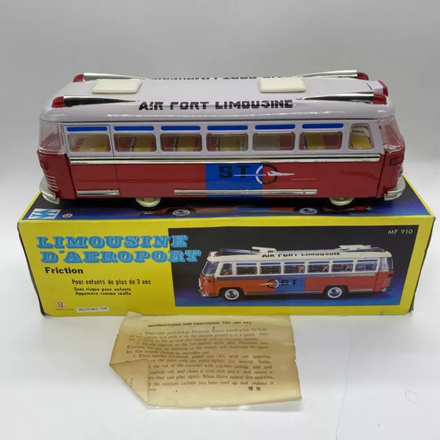 China MF-910 SHANGHAI AIRPORT LIMOUSINE SHUTTLE BUS Friction Tin Toy MB`58  Early