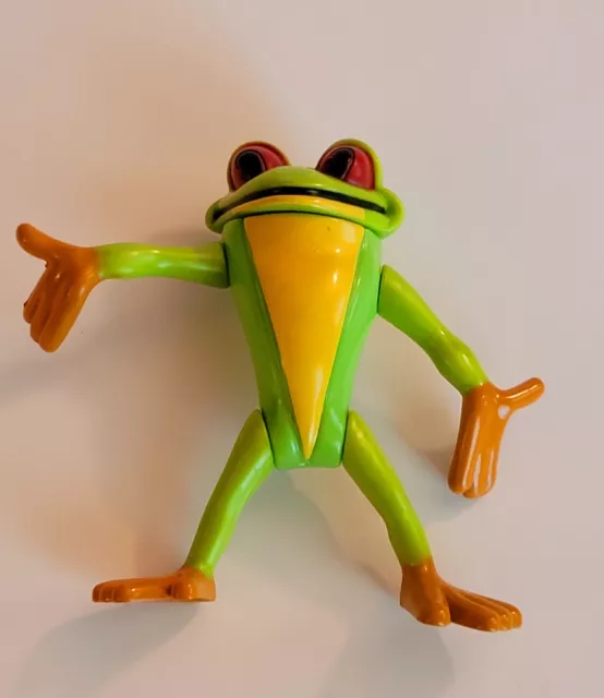 Vintage Rain Forest Cafe Green Tree Frog Action Toy Figure 3" Moveable