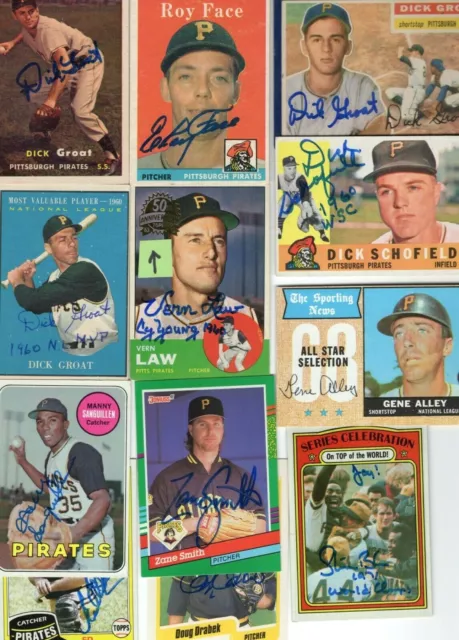 Autographed Pirates All Years 1960's 70's 80's 90's 20% off after 4 cards AVG EX