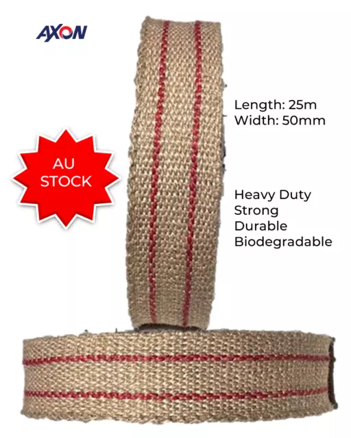 2x Upholstery Jute Webbing 10lb, 50mm x 25 Metres Roll Free Shipping