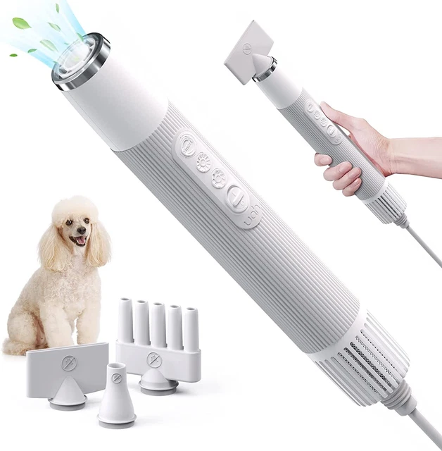 Sèche-Poils Séchoir Pulseur pour Chien Température et Vitesse du Vent réglables