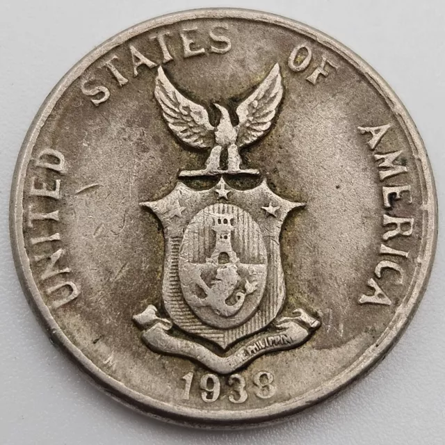 1938-M 5 Centavos VF Philippines US Manila Mint Copper-Nickel Coin Five USA