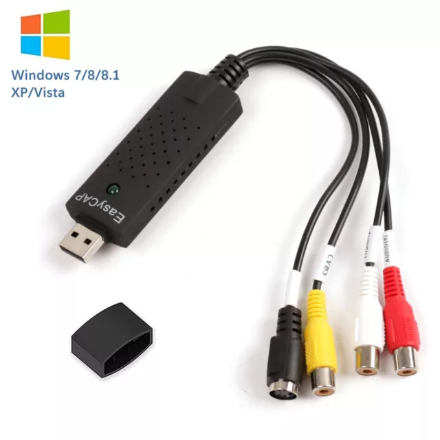 USB 2.0 Audio TV Video VHS to DVD Converter Capture Card Adapter Cable For PC UK