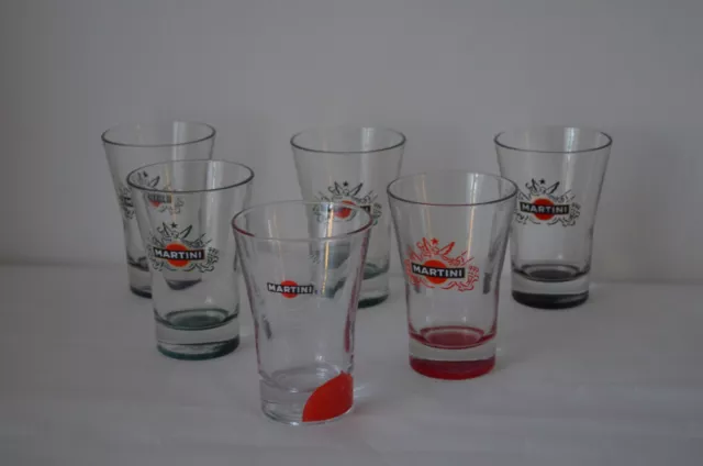 Lot 6 verres évasés  publicitaires pour l'apéritif Martini  12,5cm de haut