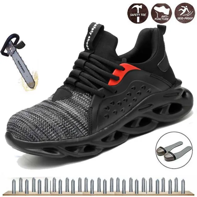 Safety Shoes Mens Lightweight Sports Trainers Women Work Steel Boots Cap Toe