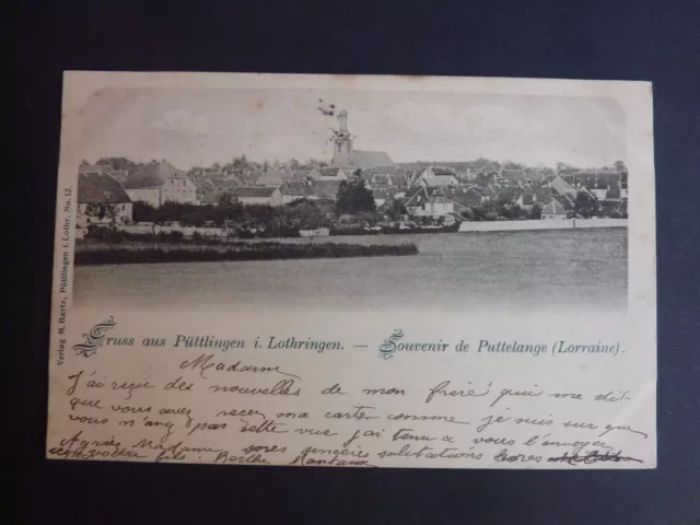 PUTTELANGE Puttlingen Moselle CPA 57 Gruss aus ... vue du village carte 1900