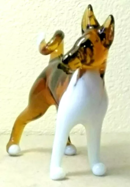 Hand Made Blown "Murano" Glass Collectable  Rat  Terrier  Dog  Figurine