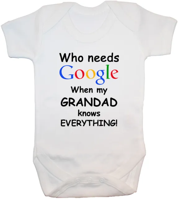 Gilet Who Needs Google Grandad Babygrow Culto Rompente Nuovo con scatola-24 metri regalo divertente