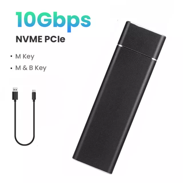 M2 NVMe SSD External Hard Disk Enclosure Box PCI-e to USB3.0 USB-C SSD Case AU