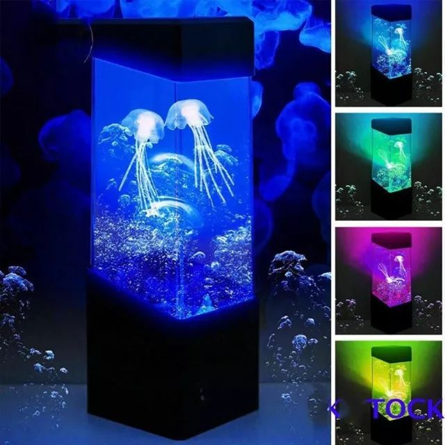 LED Jellyfish Tank Mood Light Aquarium Style Sensory Autism Lava Lamp Light AUS