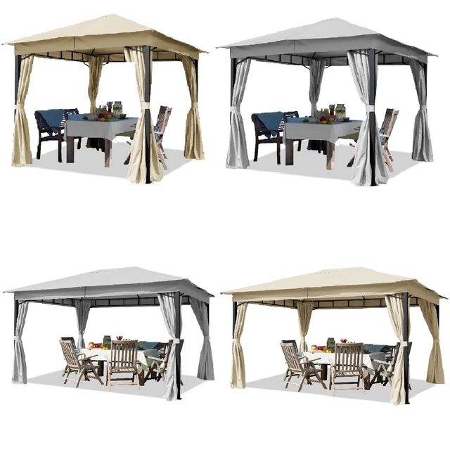 Gartenpavillon 3x3 m 3x4 m Pavillon Stahl Partyzelt Gartenzelt 4 Seitenteile