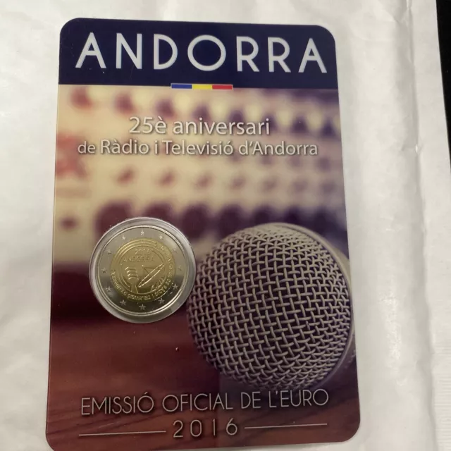 pièce 2 euros commémorative ANDORRE 2016  Radio