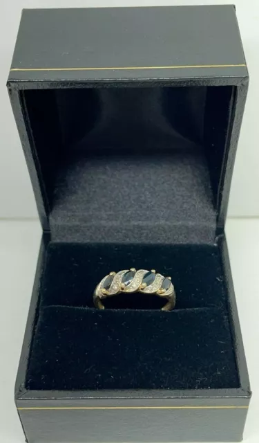 Genuine 9K Yellow/White Gold Ladies Dress Ring With Diamonds