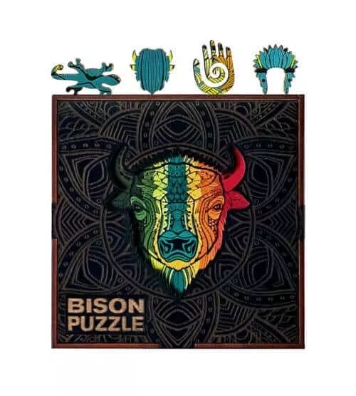 Bison 70 Piece Wooden Jigsaw Puzzle Geek Toys New