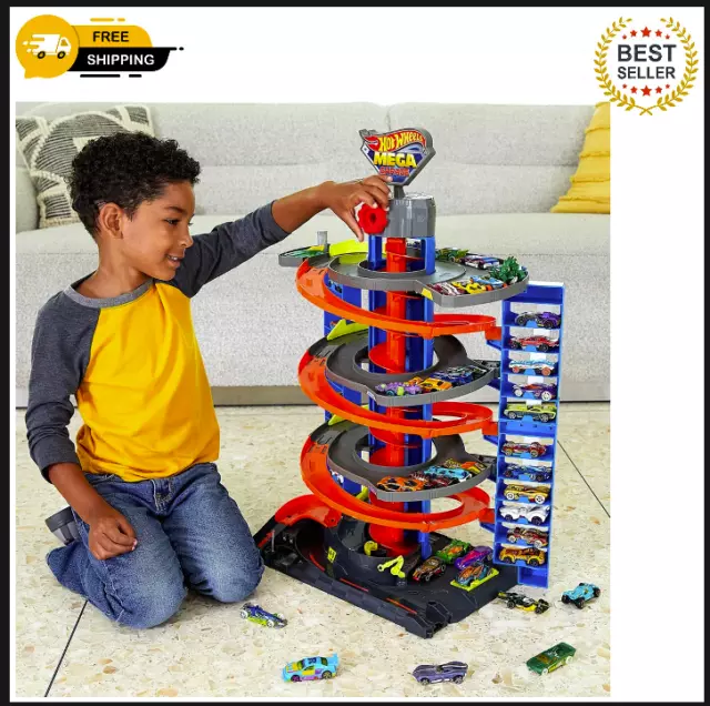 Hot Wheels City Mega Garage Playset + 1 Vehicle - Free Shipping