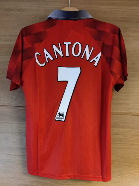 Man United 1996-98 Home #7 Cantona Retro Auswärtsshirt XXL passt wie XL Vintage