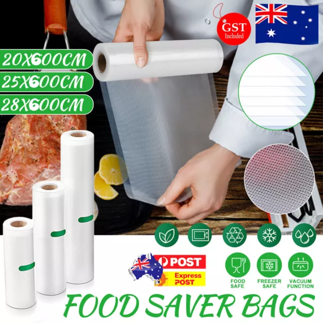 Food Vacuum Sealer Bags Rolls Vaccum Food Storage Saver Seal Bag Pack 20 25 28cm