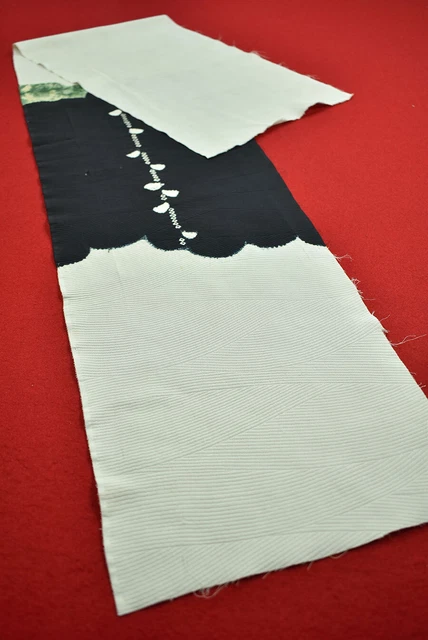 Vintage Japanese Kimono Fabric Silk Antique Boro Kusakizome Dyed 50.8"/MM71/60