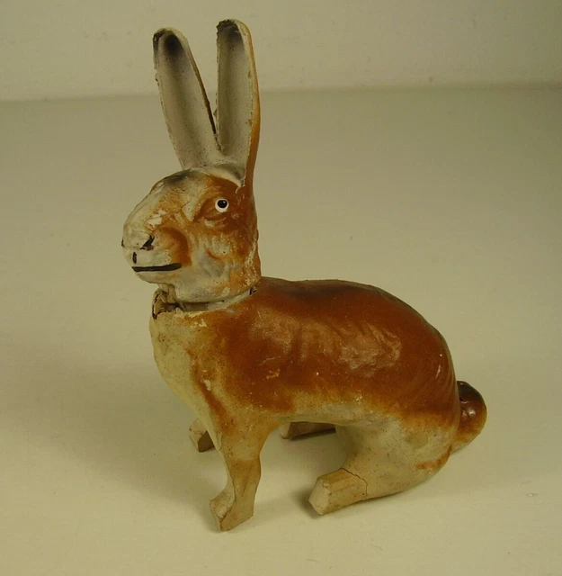 Antike schöne Osterhasen Füllbox Pappe - Masse - Holz vor 1945