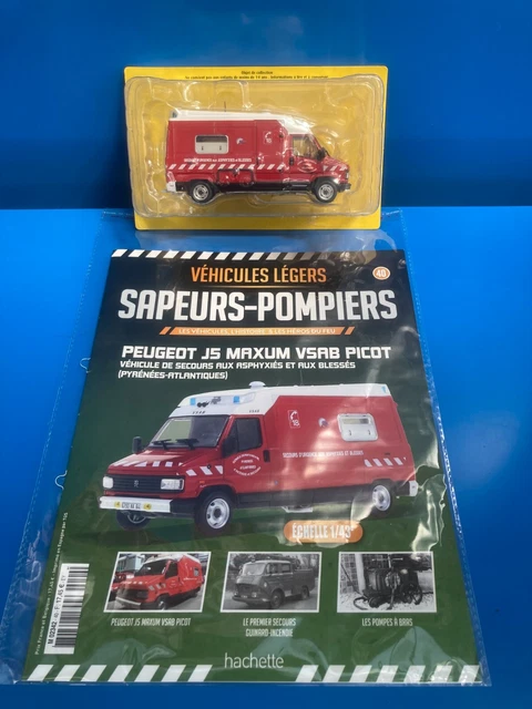 PEUGEOT J7 VSAB ambulance de réanimation 1/43 pompier ixo collection Hachette EUR 9,70 - FR