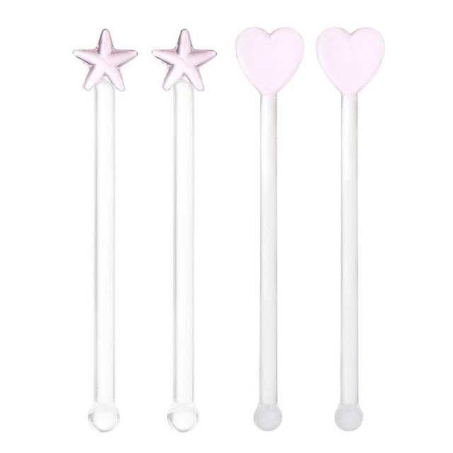 10 Bastoncini Per Cocktail In Acrilico - Con Cucchiaio, Decorativi E Riutilizzabili