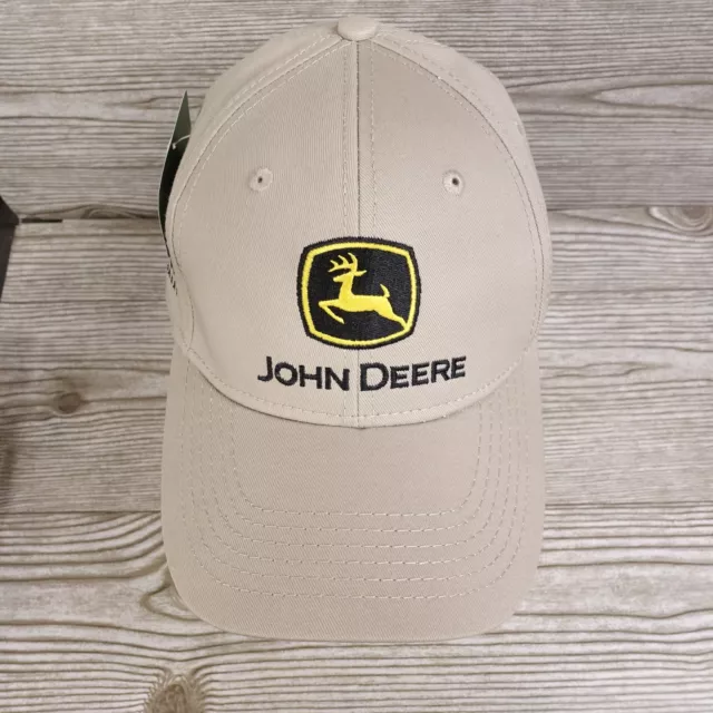 Nwt John Deere Logo One Size Tan Adjustable Curve Baseball Hat Cap New! 3