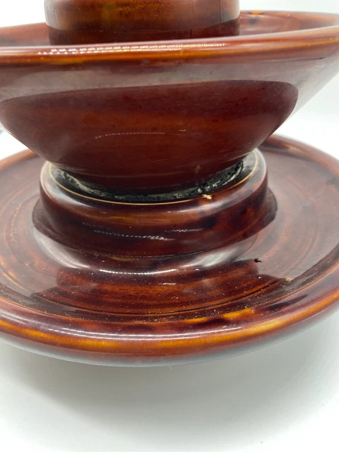 Vintage Large Brown LOCKE 1930 Porcelain/Ceramic High Voltage Insulator 3