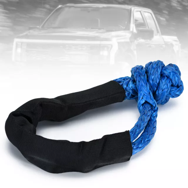 1PCS Soft Shackle Synthetic Road Tow Recovery Rope Strap 1/2" X 22 Inch 55000LBS