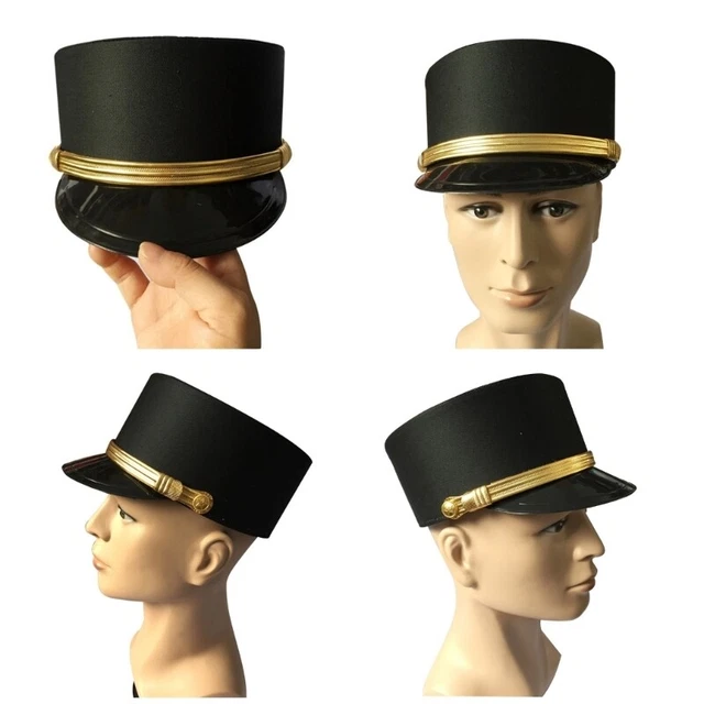CARNIVALS SECURITY GUARD Hat Black Doorman Hotel Waiter Hat for Adult ...
