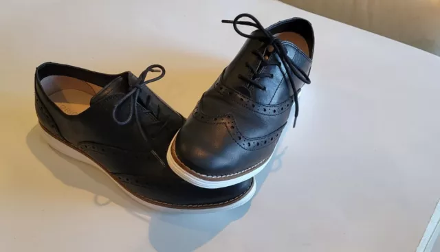 Cole Haan Original Grand Black Leather Wingtip Oxford Shoe Women's Size 8.5 B