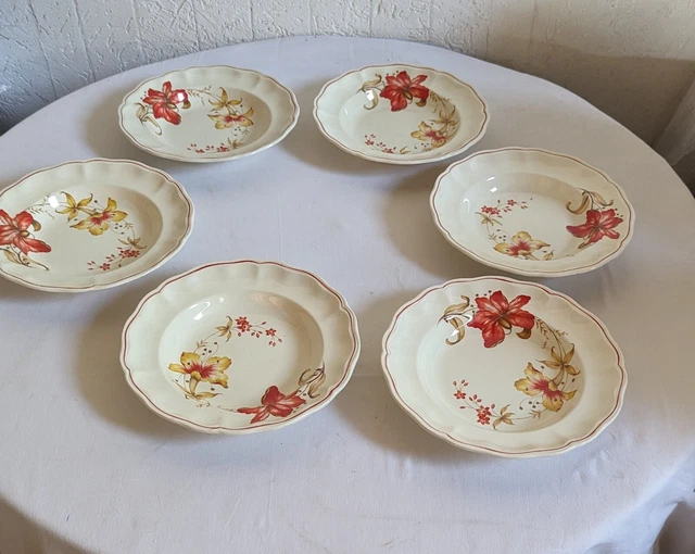 Lot De 2 Assiettes Creuses Faïence Lunéville Grandville Décor Sépia - Fin XIXème - Dinette Ancienne