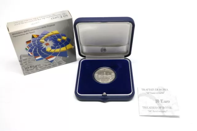 Silbermünze 10 Euro 2007 Italien Trattati di Roma