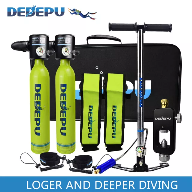 Mini Scuba Diving Case Kit 0.5L Oxygen Tank Pump Equipment Underwater Breath US