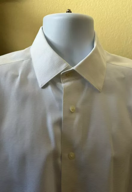 David Donahue Mens Premiere Micro Dobby Cotton French Cuff Dress Shirt 16 34/35