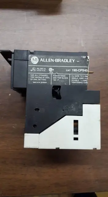 ALLEN BRADLEY 190-CPS40 COORDINATED STARTER. 240v coil        W141