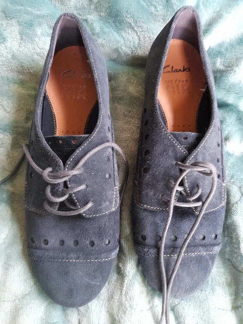 CLARKS ACTIVE AIR Henderson Lady Navy Suede Leather Lace Up BN size 4D 8.00 PicClick UK