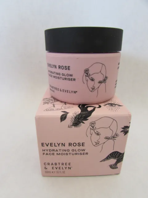 Crabtree & Evelyn Hydrating Glow Face Moisturiser Evelyn Rose 1.6 oz New In Box