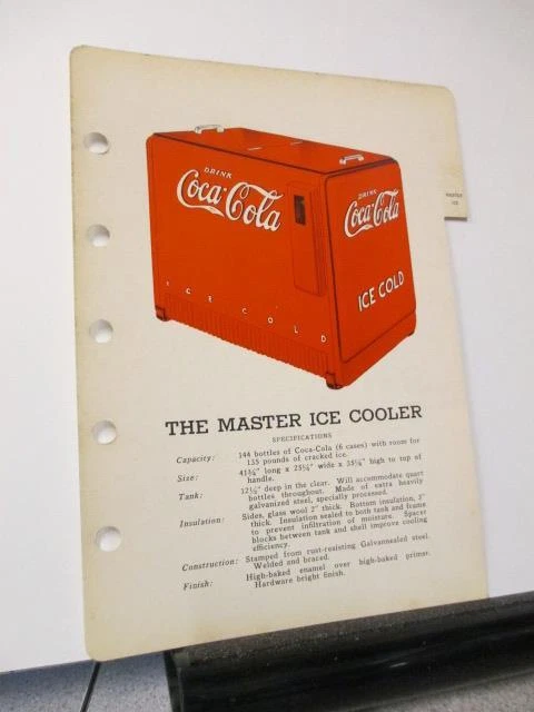 COCA COLA 1940 store salesman sample soda bottle vending machine cooler MAST ICE