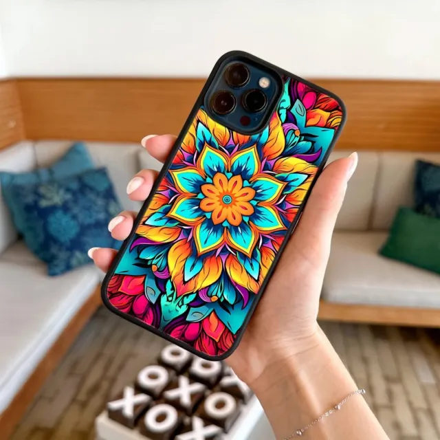 For iPhone 14 15 11 12 13 X XS XR Max Cell Phone Case Lovely mandala